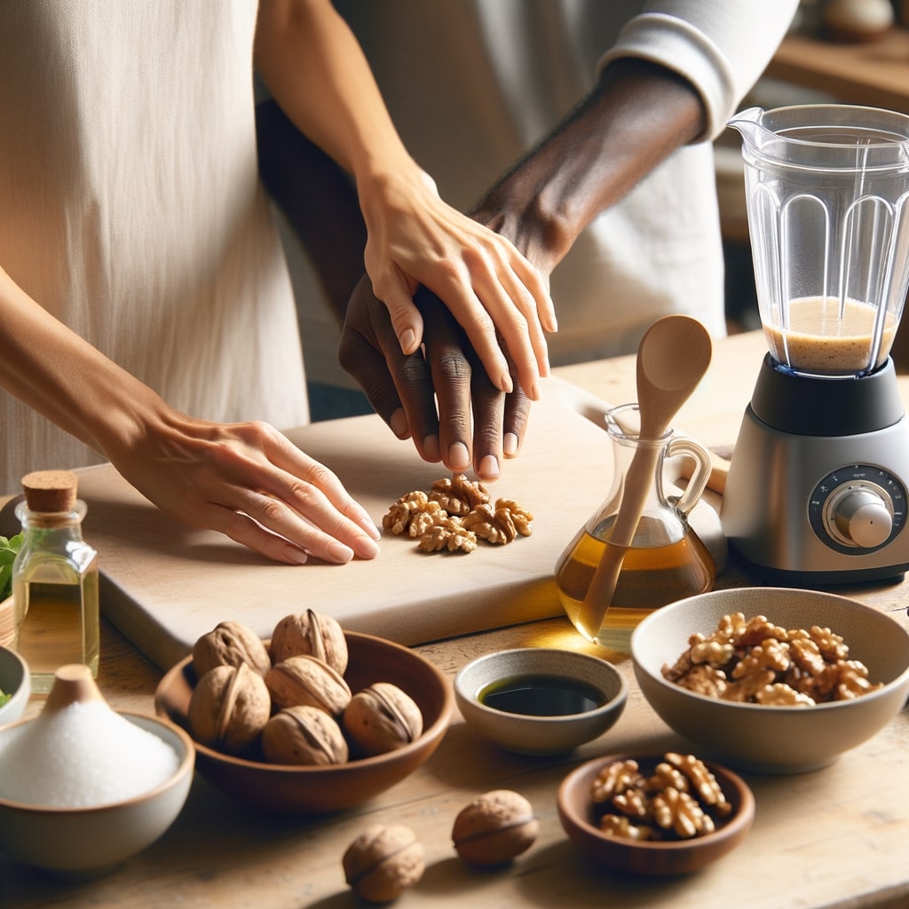 Step 1: Prepare the Walnut Miso Dressing